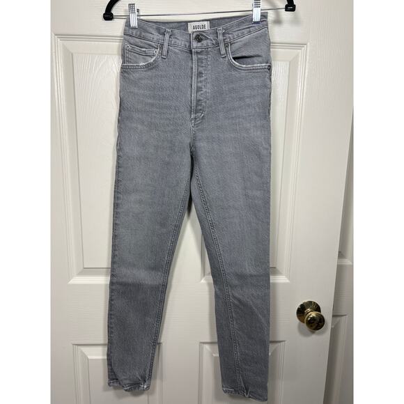 AGOLDE Nico High Rise Gray Denim Jeans Women's 24 - Picture 2 of 9